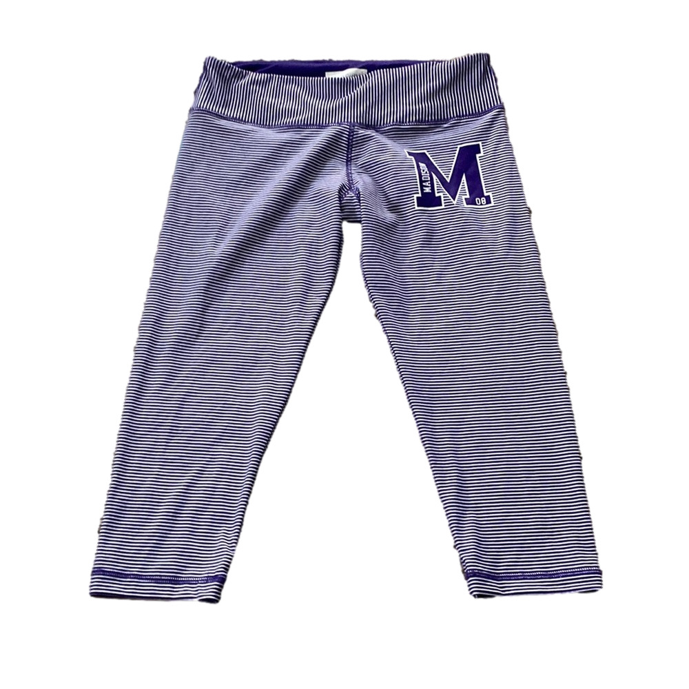 NWT League Striped James Madison University JMU Cropped Leggings SIZE M